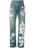 Tu Es Mon Trésor Scattered Dead Stock Lace Putch Jeans - Blue