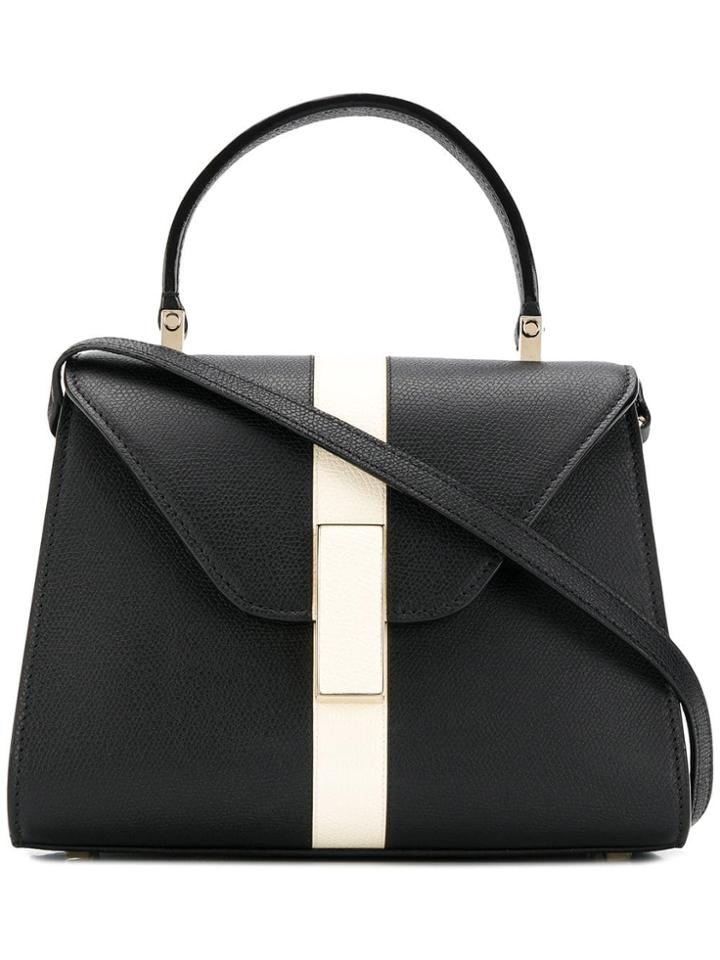 Valextra Mini Stripe Handbag - Black
