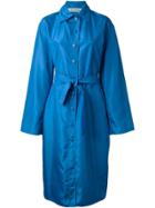 Jean Louis Scherrer Vintage Long Belted Raincoat - Blue