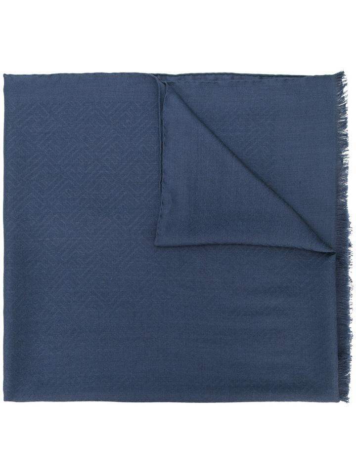 Fendi - Ff Logo Scarf - Women - Silk/wool - One Size, Blue, Silk/wool