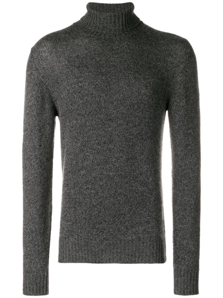 Loro Piana Turtleneck Fine Knit Sweater - Grey