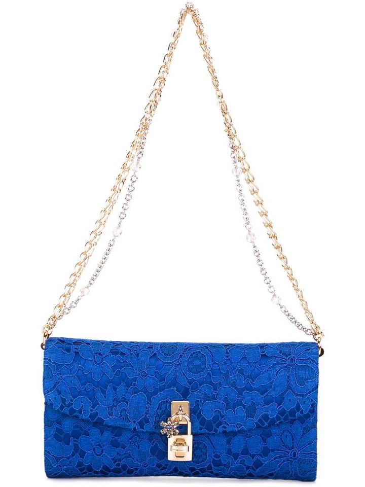 Dolce & Gabbana Dolce Clutch, Women's, Blue, Cotton/metal