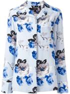 Theory - Floral Print Shirt - Women - Silk - S, Blue, Silk