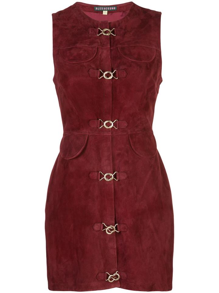 Alexa Chung Suede Mini Dress - Red