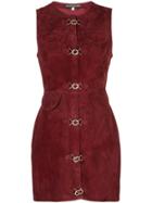 Alexa Chung Suede Mini Dress - Red