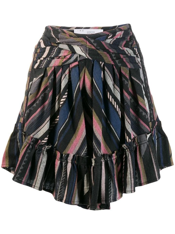 Iro Striped Mini Skirt - Black