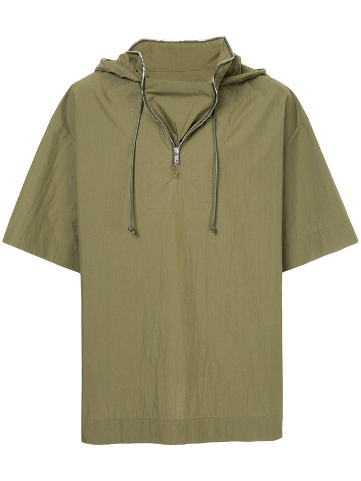 Juun.j Oversized Short-sleeved Hoodie - Green