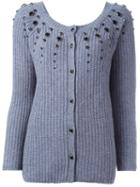 Twin-set Embellished Knitted Sweater, Women's, Size: Medium, Grey, Polyamide/wool