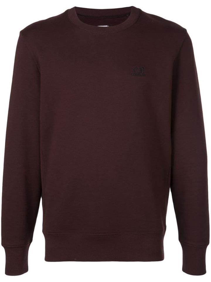 Cp Company Embroidered Logo Sweatshirt - Brown