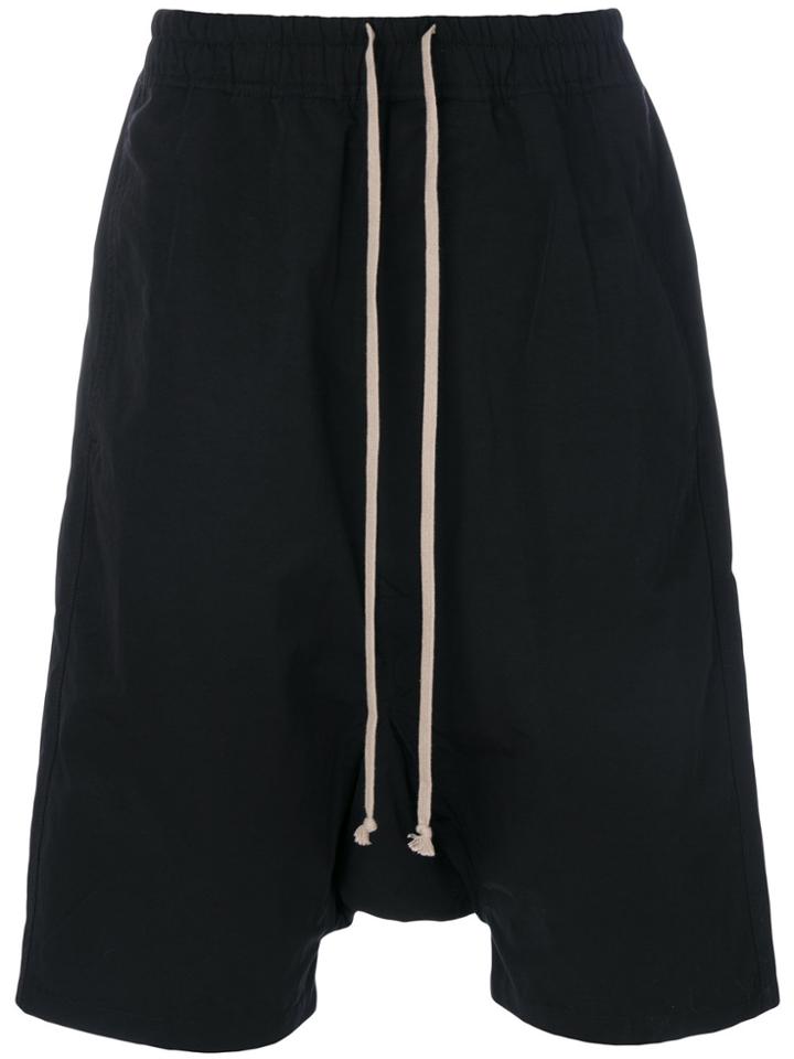 Rick Owens Drkshdw Drawstring Drop-crotch Shorts - Black