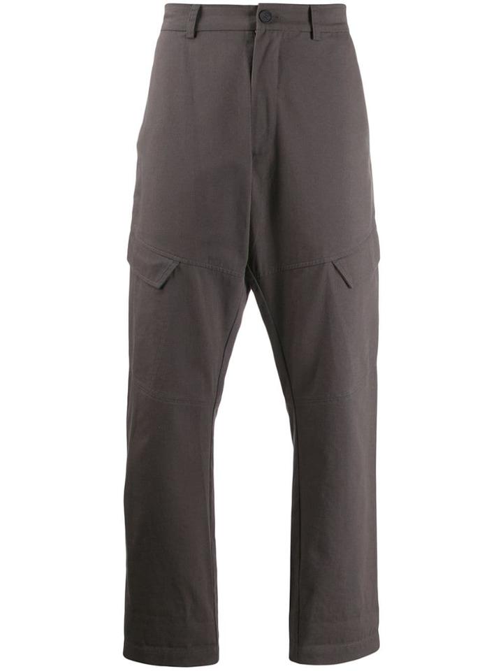 Raeburn Drill Straight-leg Trousers - Grey