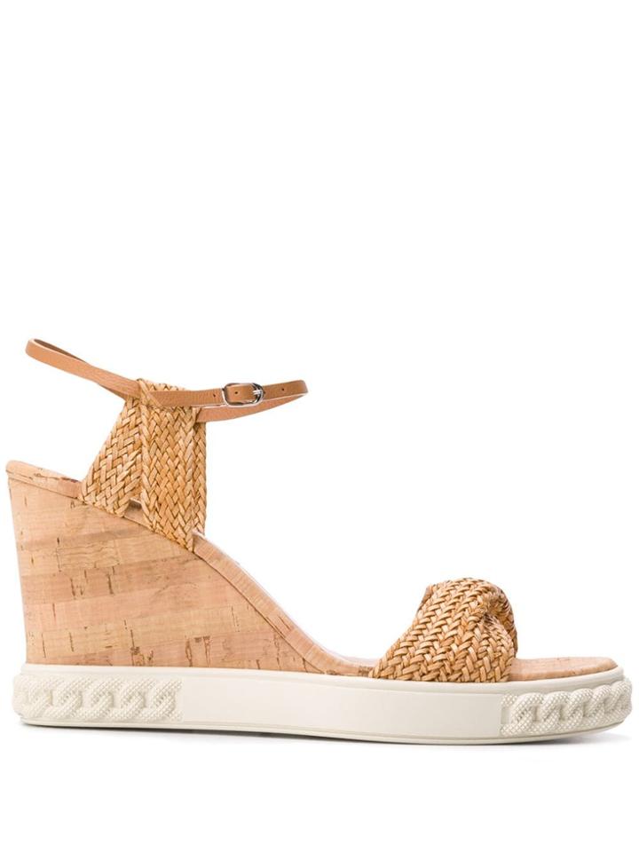 Casadei Riviera Wedge Sandals - Neutrals
