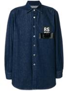 Raf Simons Denim Shirt With Logo - Blue