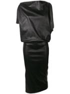 Poiret Stretch Leather Asymmetric Dress - Black