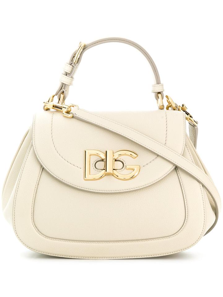Dolce & Gabbana Twist Logo Plaque Tote - Nude & Neutrals