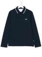 Boss Kids - Teen Long Sleeved Polo Shirt - Kids - Cotton - 16 Yrs, Blue