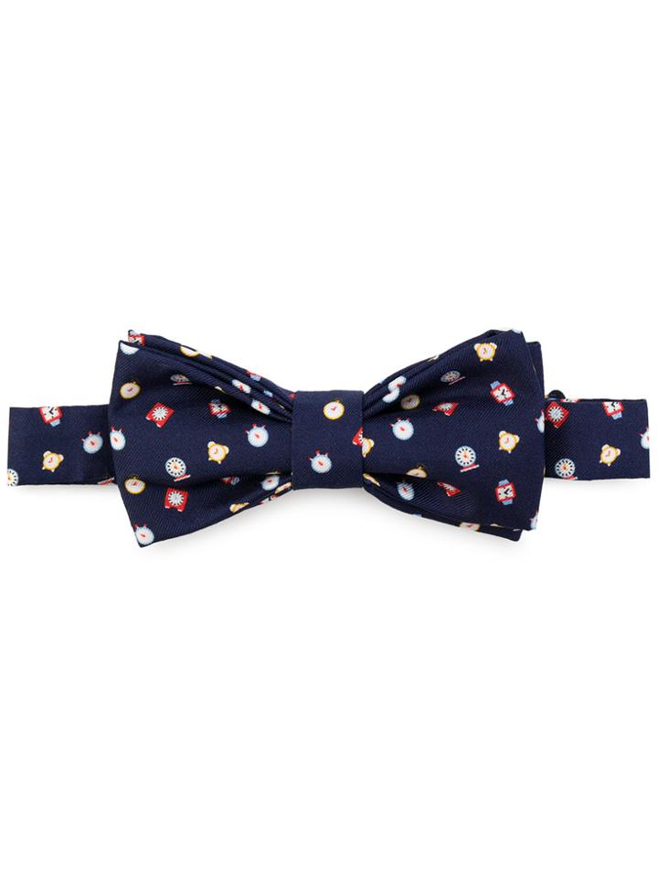 Fefè Clock Print Bow Tie - Blue
