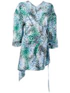 Marni - Haze Print Kimono Wrap Blouse - Women - Silk - 38, Blue, Silk
