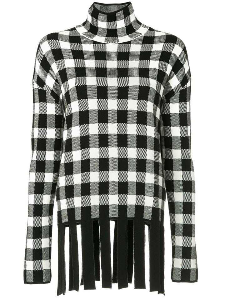 Christian Wijnants Checked Fringe Jumper - Black