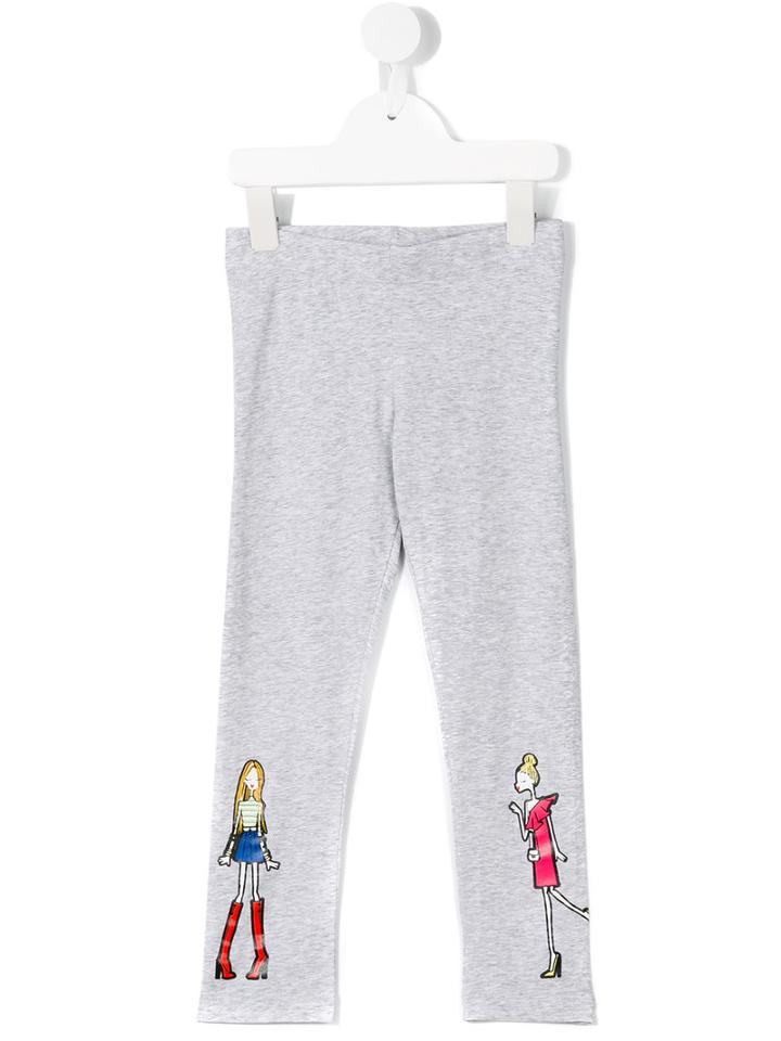 Simonetta Girls Print Leggings, Girl's, Size: 10 Yrs, Grey