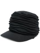 Yohji Yamamoto Ruched Effect Hat - Black