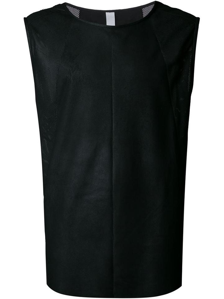 Isabel Benenato Leather Tank Top