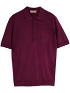 Burberry Knitted Silk Polo Shirt - Red