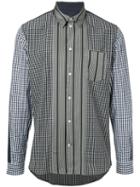 Golden Goose Deluxe Brand Striped And Checked Shirt, Men's, Size: Large, Black, Cotton