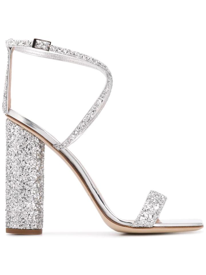 Giuseppe Zanotti Design Tara Glitter Sandals - Silver