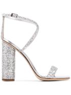 Giuseppe Zanotti Design Tara Glitter Sandals - Silver