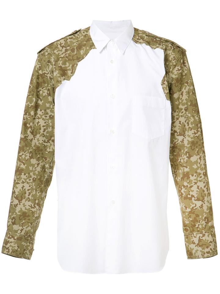 Comme Des Garçons Shirt - Camouflage Panel Shirt - Men - Cotton - Xl, White, Cotton