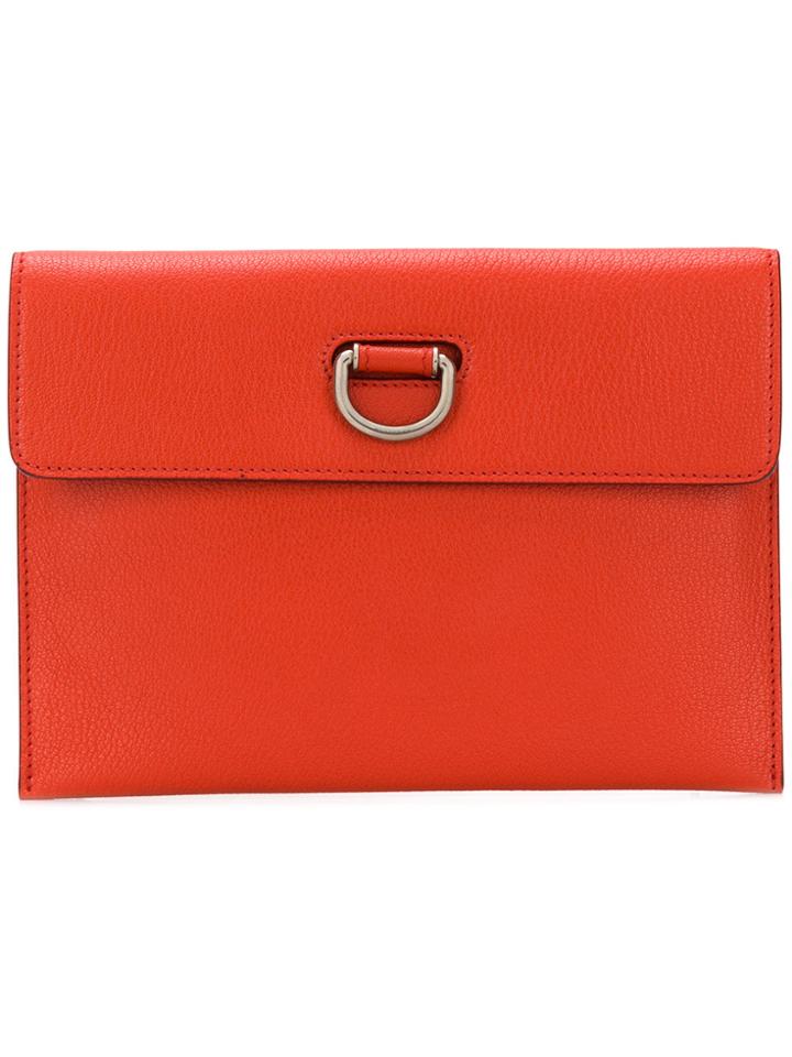 Burberry Foldover Clutch Bag - Red