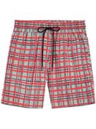 Burberry Painted Check Cotton Drawcord Shorts - Blue