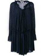 See By Chloé - Pleated Dress - Women - Cotton/polyester - Xs, Blue, Cotton/polyester