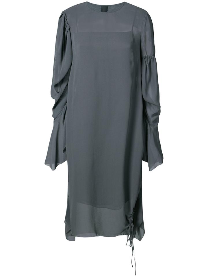 Vera Wang Draped Sleeves Shift Dress - Grey