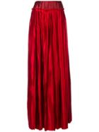 Maison Margiela Pleated Maxi Skirt - Red
