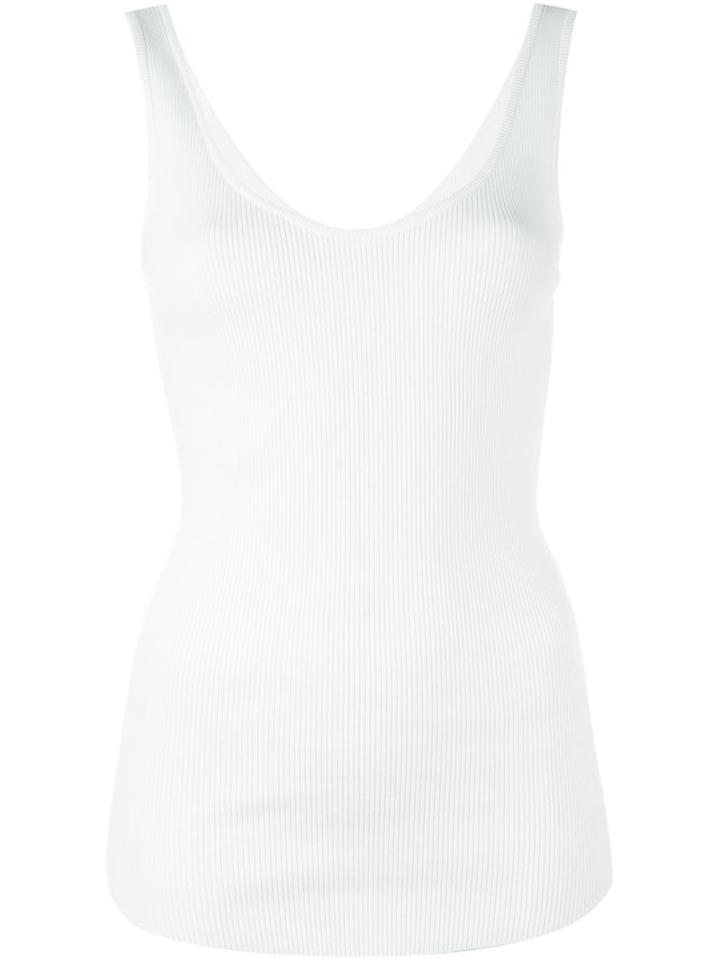 Givenchy Ribbed Tank Top, Women's, Size: 40, White, Cotton/polyamide/spandex/elastane