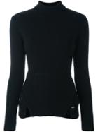 Dsquared2 Roll Neck Panelled Jumper, Women's, Size: Small, Black, Virgin Wool