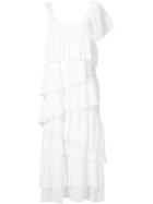 Sonia Rykiel Pleated One Shoulder Dress - White