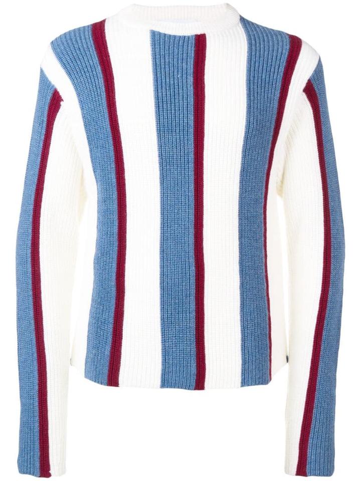 Thom Browne Wide Intarsia Repp Stripe Pullover - White