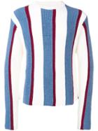 Thom Browne Wide Intarsia Repp Stripe Pullover - White