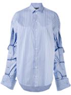Y / Project - Oversized Button Sleeve Shirt - Women - Cotton - 38, Blue, Cotton