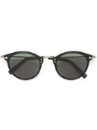 Masunaga Round-shaped Sunglasses - Black