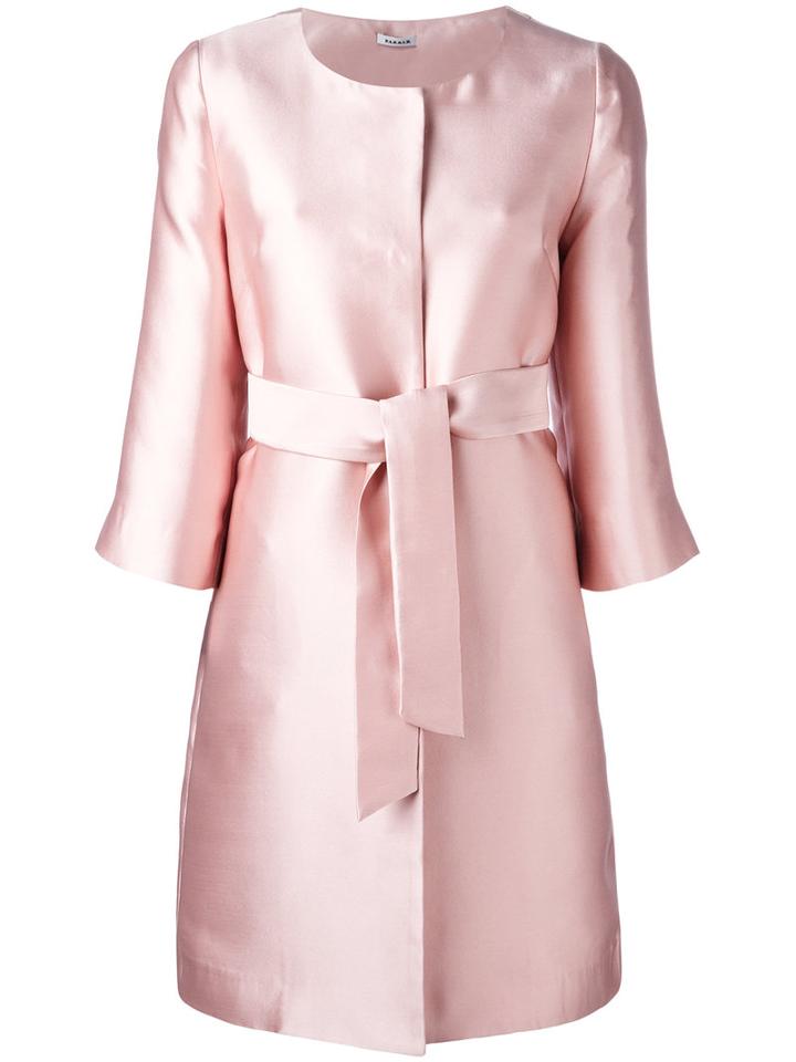 P.a.r.o.s.h. - Belted Coat - Women - Silk/polyester - S, Women's, Pink/purple, Silk/polyester