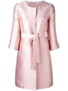 P.a.r.o.s.h. - Belted Coat - Women - Silk/polyester - S, Women's, Pink/purple, Silk/polyester