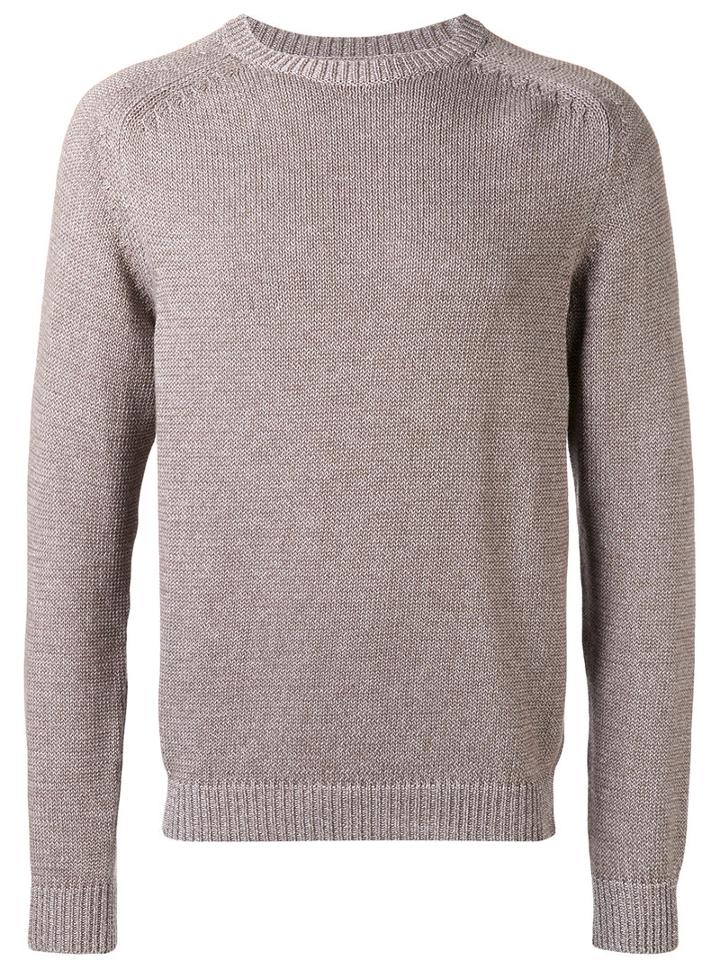 Ribbed Sweater - Men - Cotton - 52, Nude/neutrals, Cotton, Corneliani