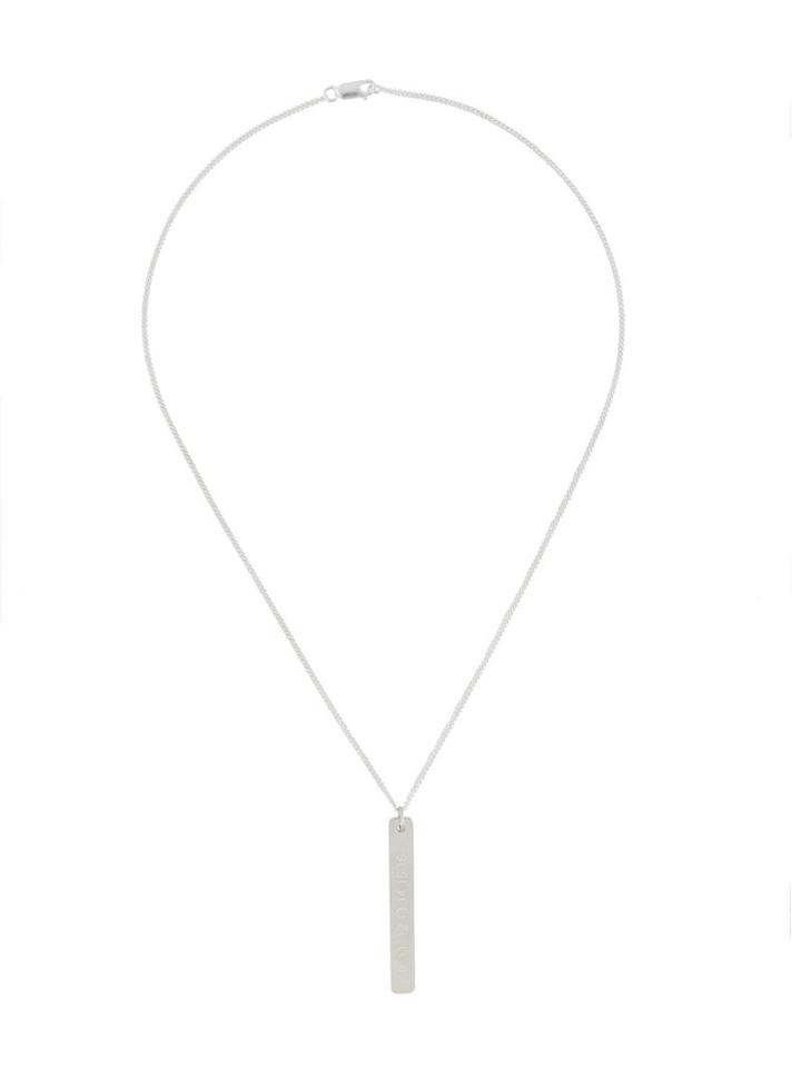 Maison Margiela Logo Embossed Pendant Necklace, Women's, Metallic