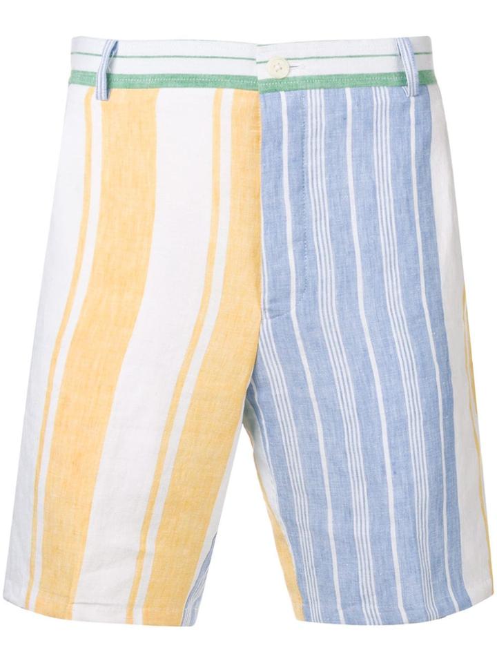 Thom Browne Striped Blanket Linen Short - White