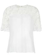 Giambattista Valli Embroidered Blouse, Women's, Size: 44, White, Cotton/polyamide/polyester/silk