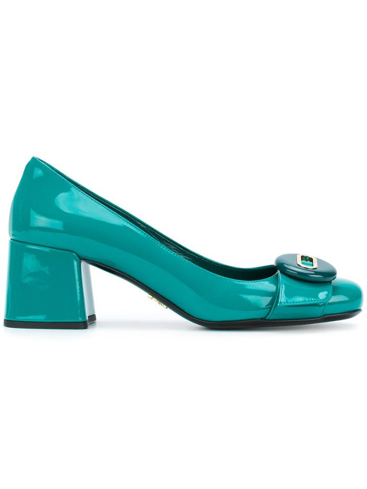 Prada Button Detail Pumps - Green